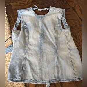 Light Blue Denim Sleeveless Top
